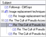 Screen shot of Mozilla mail showing message threads.