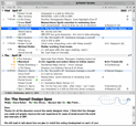 Screen shot of IBM Remail showing message threads.