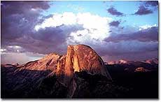 Photo by K. N. Huber. Half Dome at Sunset, Yosemite National Park. Mariposa County, California. (Photo courtesy of NPS)